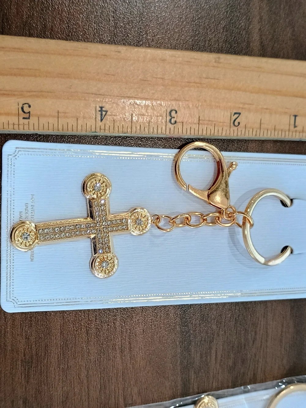 Gold Cross Keychain Card Holder